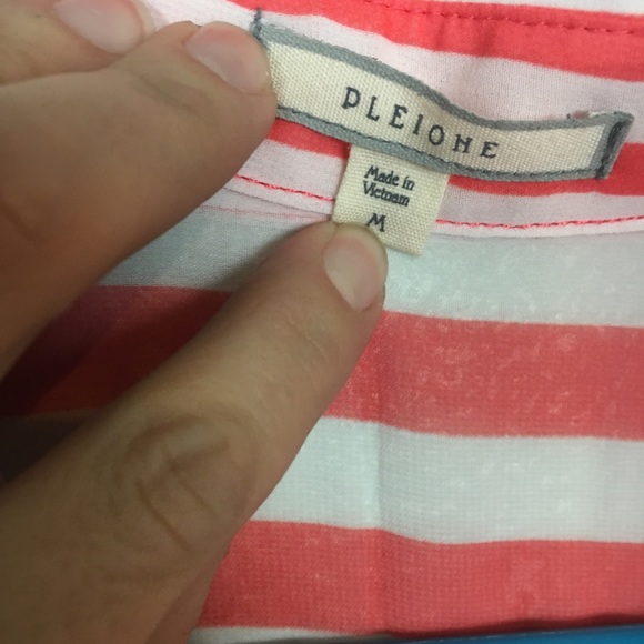 Pleione | Red Stripe Sheer Short Sleeve Button Up - Picture 3 of 6